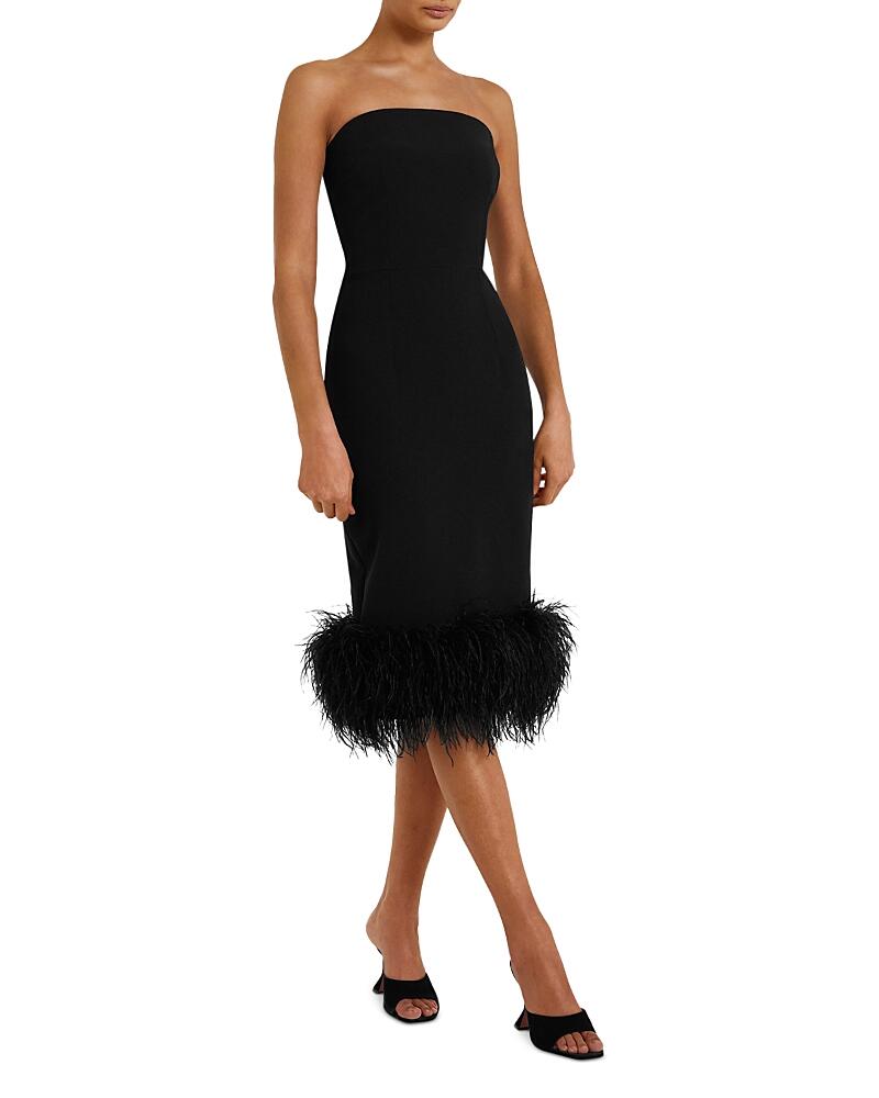 Safiyaa Strapless Feather Hem Dress Cover