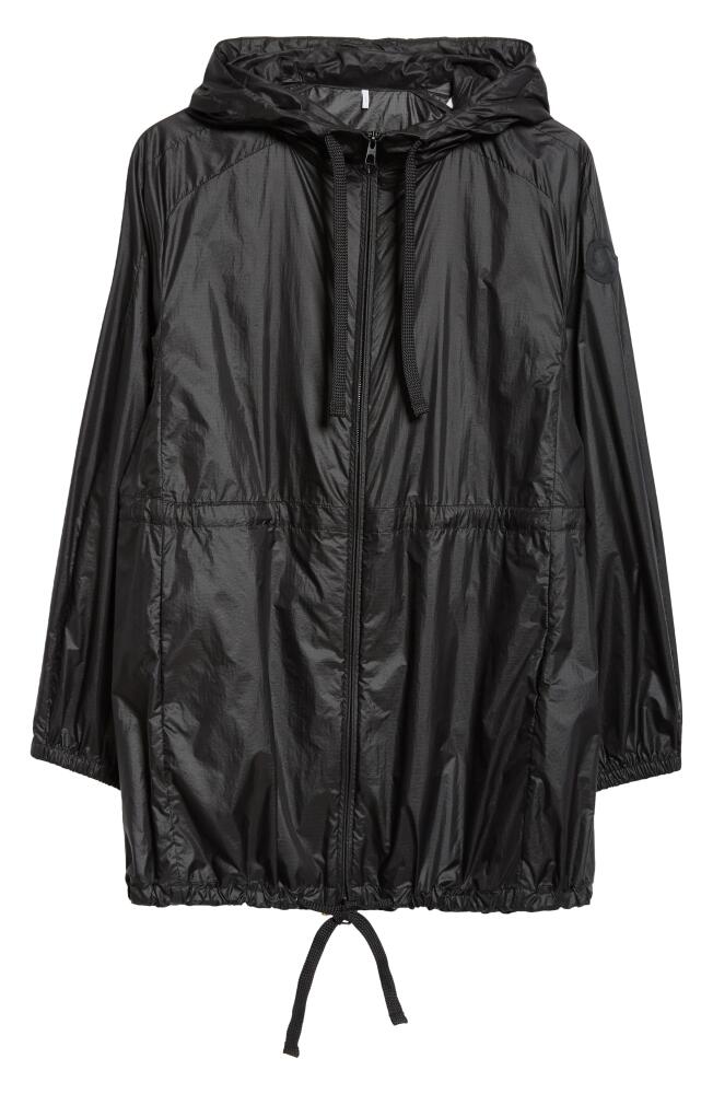 Moncler Airelle Nylon Ripstop Hooded Windbreaker in Black Cover