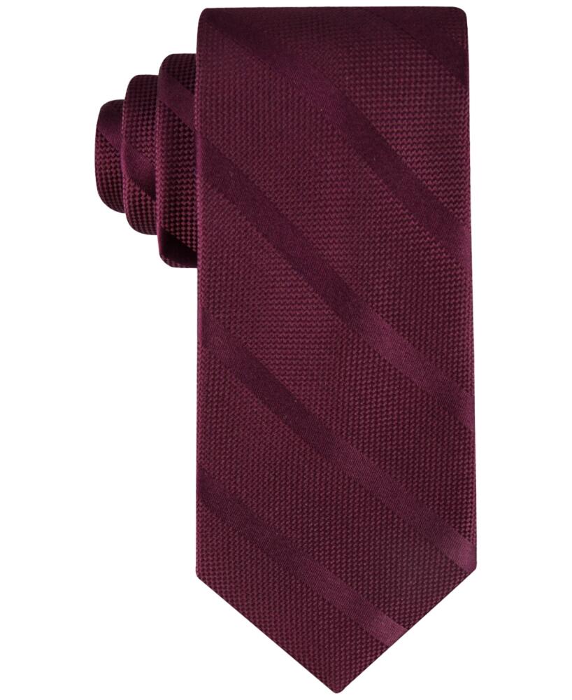 Tommy Hilfiger Men's Solid Textured Stripe Tie - Burgundy Cover