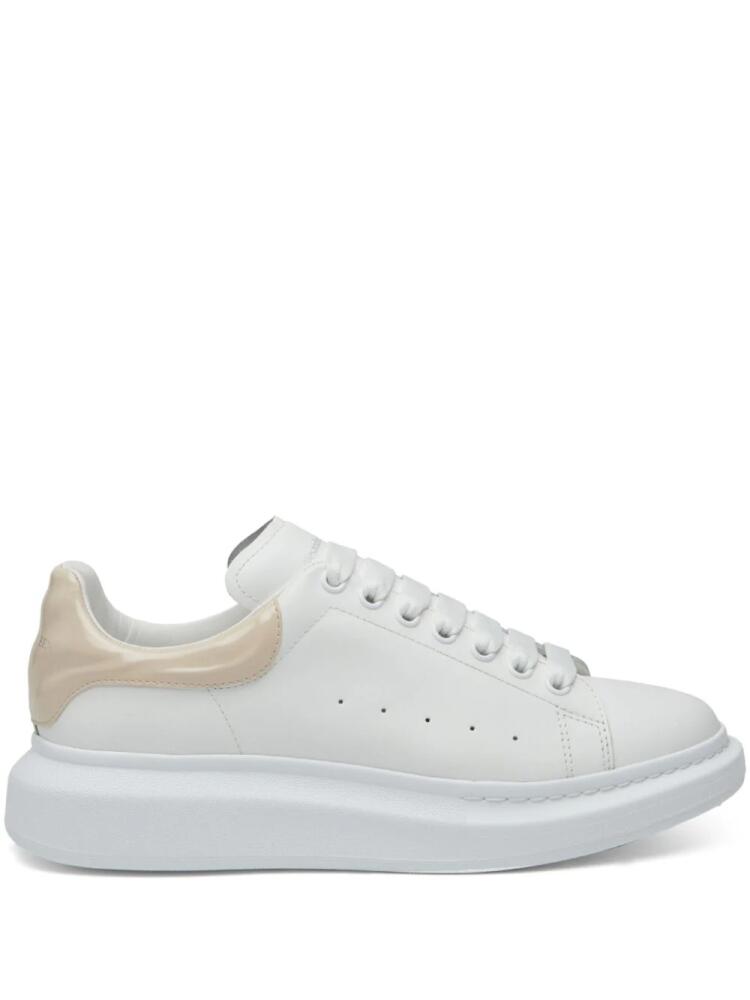 Alexander McQueen Oversized lace-up leather sneakers - White Cover