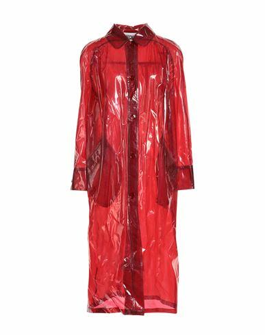 Moschino Woman Overcoat & Trench Coat Brick red Polyurethane Cover