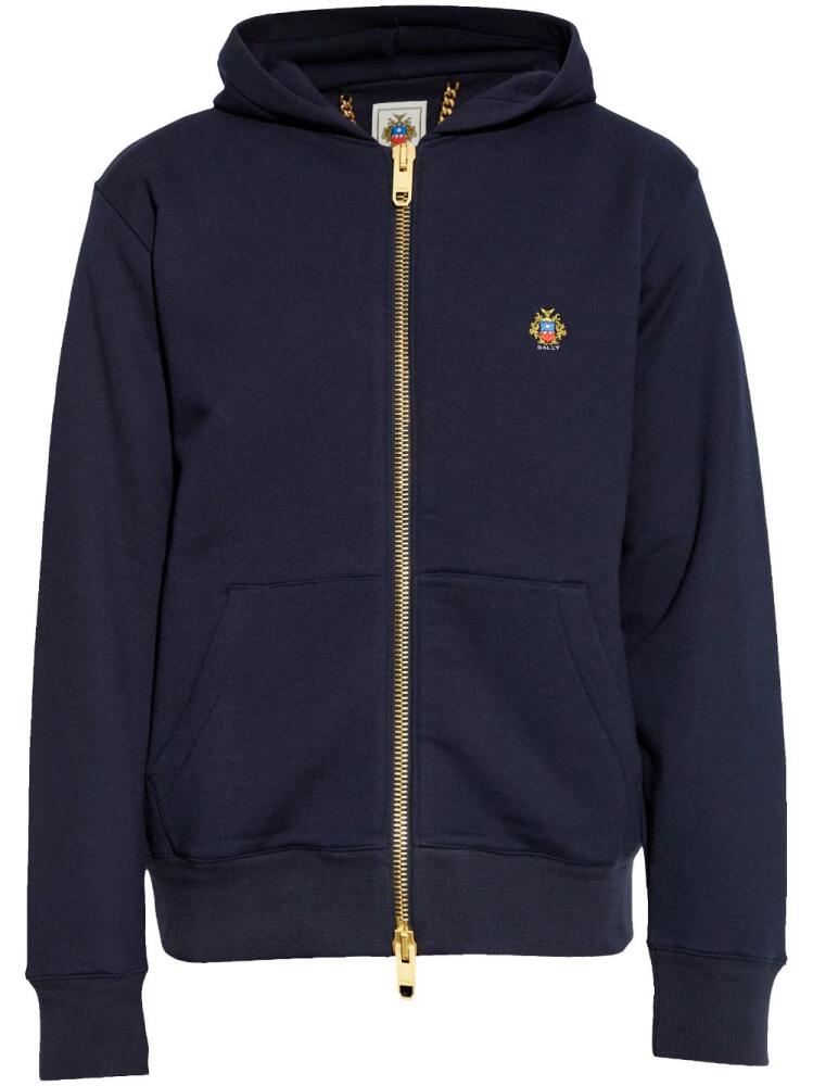 Bally logo-embroidered hoodie - Blue Cover