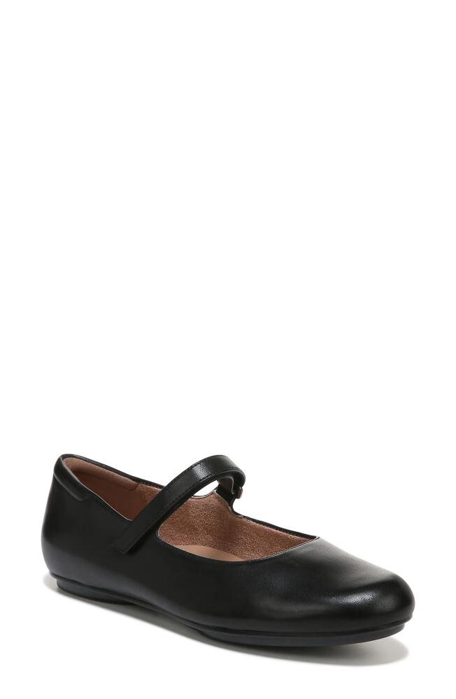 Naturalizer Maxwell Mary Jane Flat in Black Leather Cover