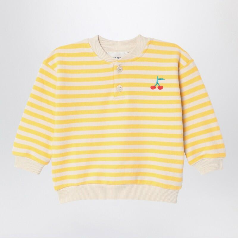 Bobo Choses Ivory/yellow striped button sweatshirt Cover