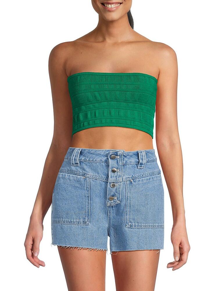 ba & sh Women's Tehani Bandeau Crop Top - Vert Cover