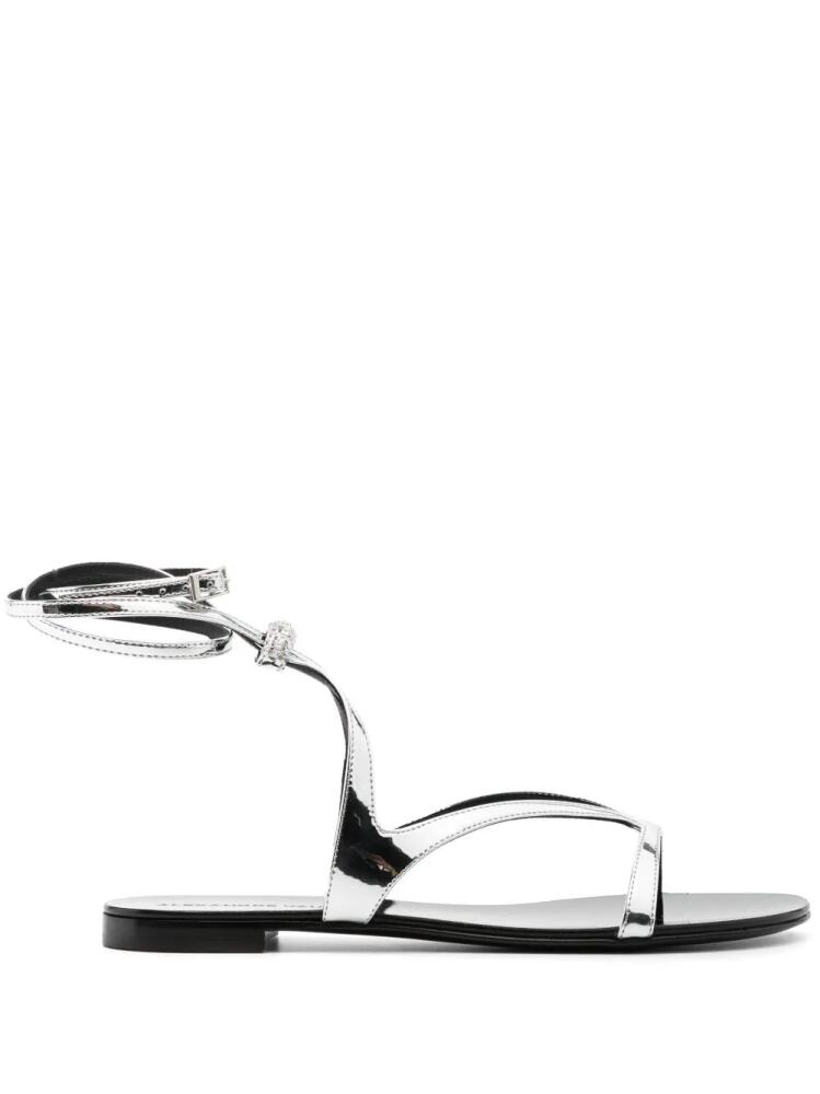 Alexandre Vauthier crystal-embellished flat sandals - Silver Cover