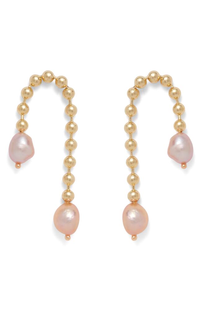 Lady Grey Frankie Pearl Drop Earrings in Gold/Pearl Cover