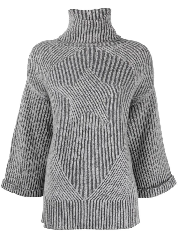 Lorena Antoniazzi star-embroidered roll-neck jumper - Grey Cover