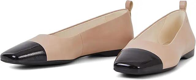 Vagabond Shoemakers Delia Leather Toe Cap Flats (Taupe) Women's Shoes Cover