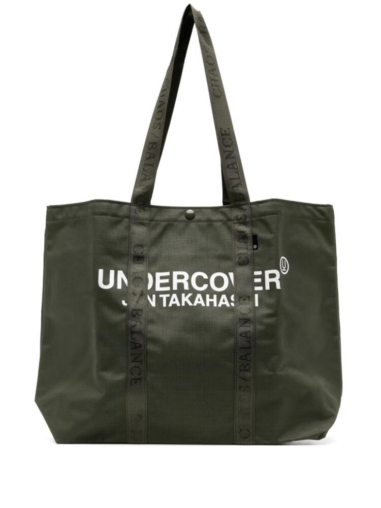 Undercover logo-printed tote bag - Green Cover