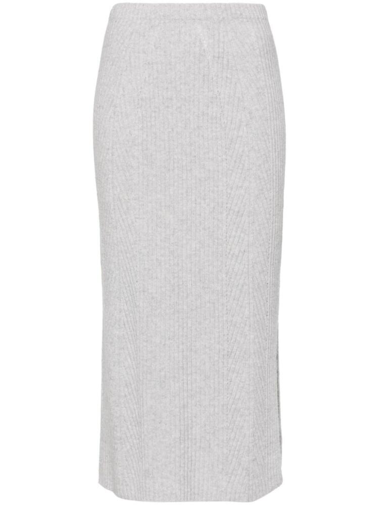 TWINSET lurex ribbed-knit skirt - Grey Cover