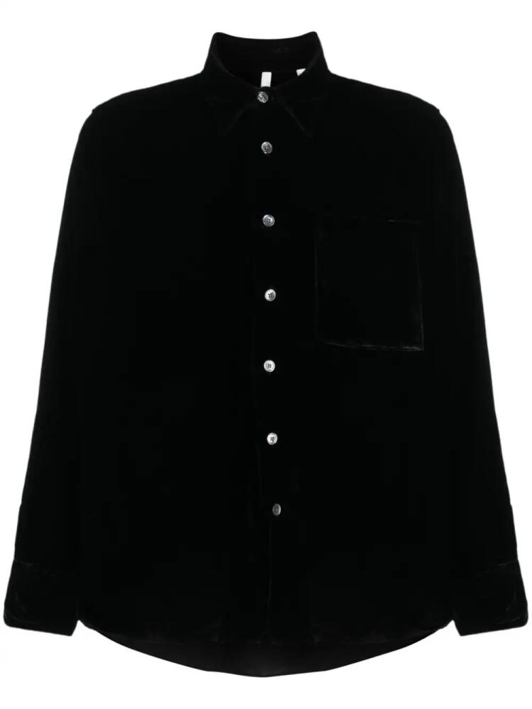 Sunflower long-sleeve velvet shirt - Black Cover