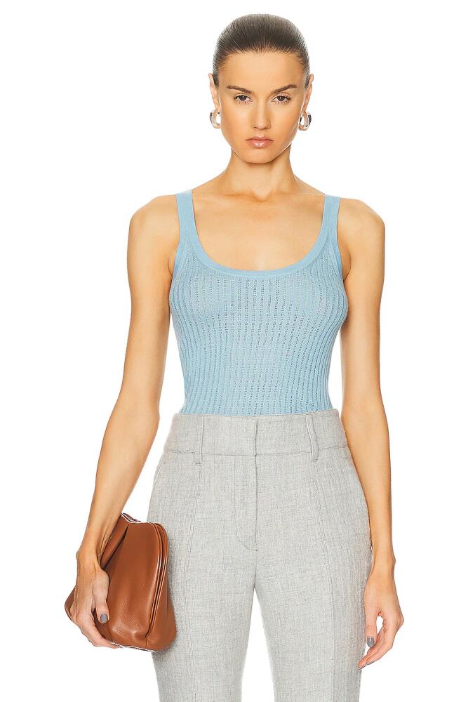 Gabriela Hearst Nevin Pointelle Tank in Blue Cover