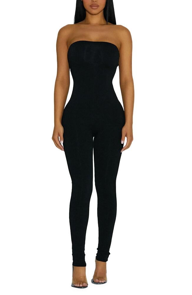 Naked Wardrobe Tube Tight Strapless Jumpsuit in Black Cover