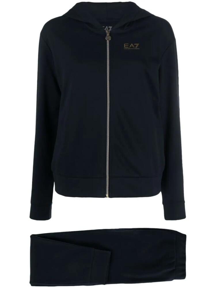 Ea7 Emporio Armani logo-print zip-up tracksuit - Blue Cover