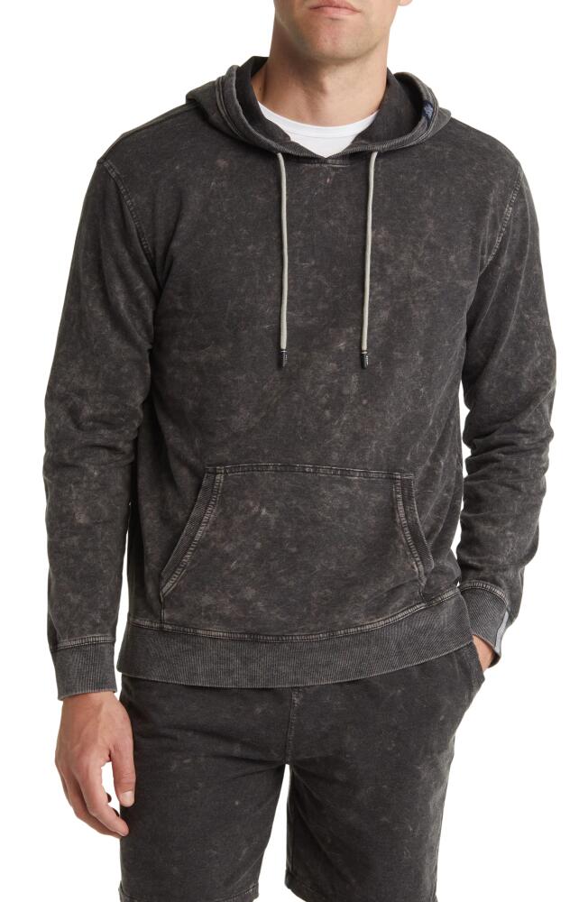 Stone Rose Acid Wash Fleece Pullover Hoodie in Black Cover