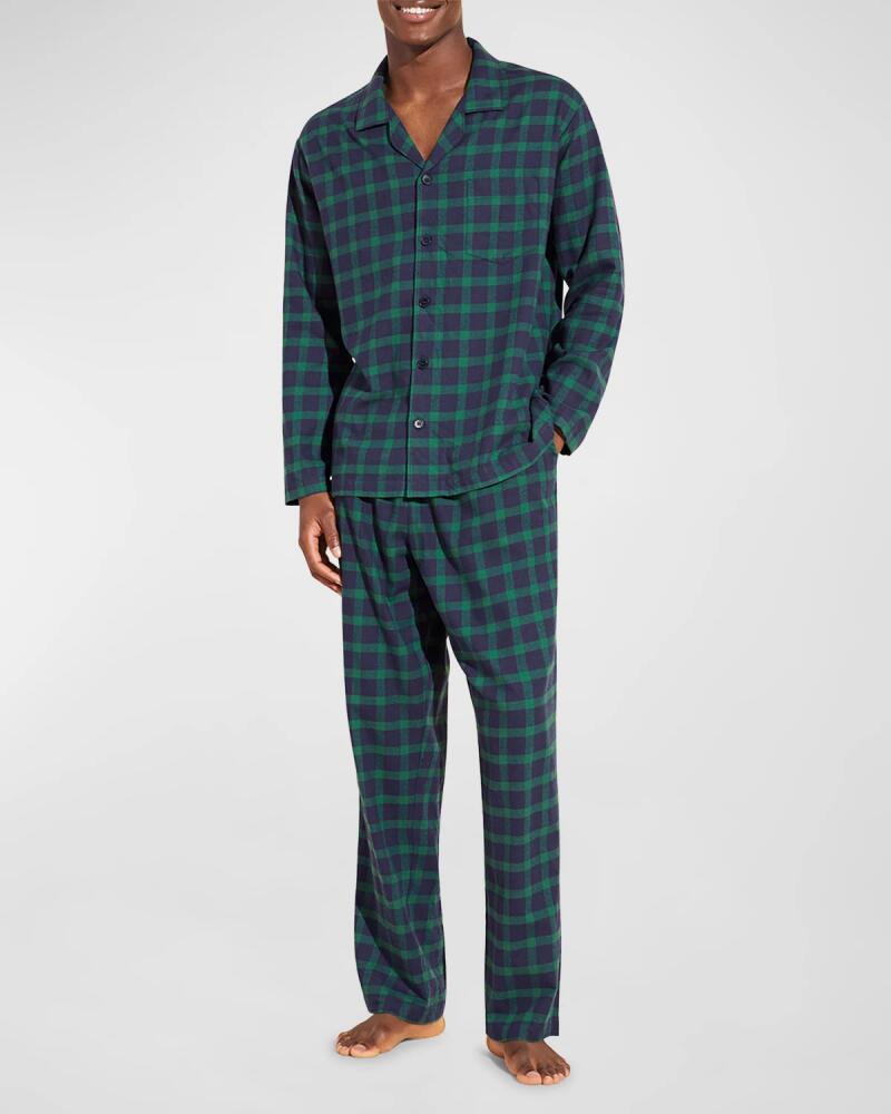 Eberjey Men's Long Flannel Pajama Set Cover