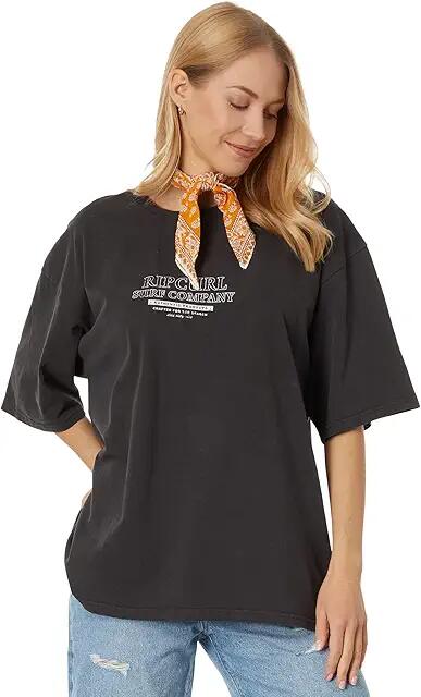 Rip Curl Kindred Palms Heritage Short Sleeve Tee (Washed Black) Women's Clothing Cover