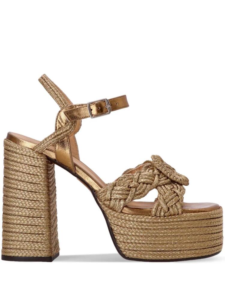 Castañer Felicity 140mm braid-detail sandals - Gold Cover