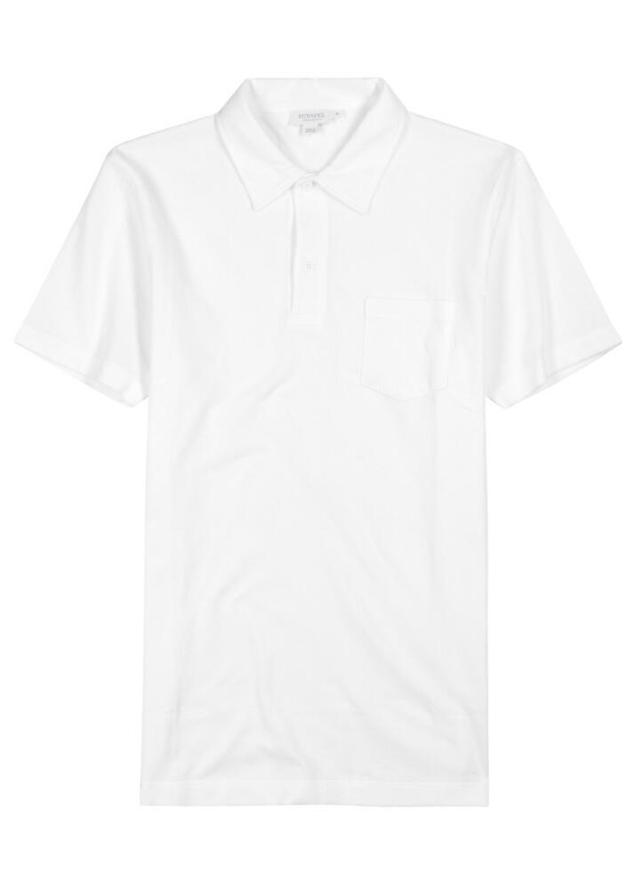 Sunspel Riviera Cotton-mesh Polo Shirt - White Cover