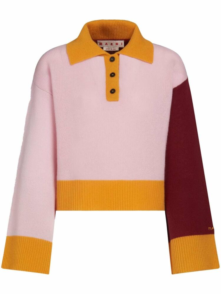 Marni colour-block cashmere jumper - Pink Cover