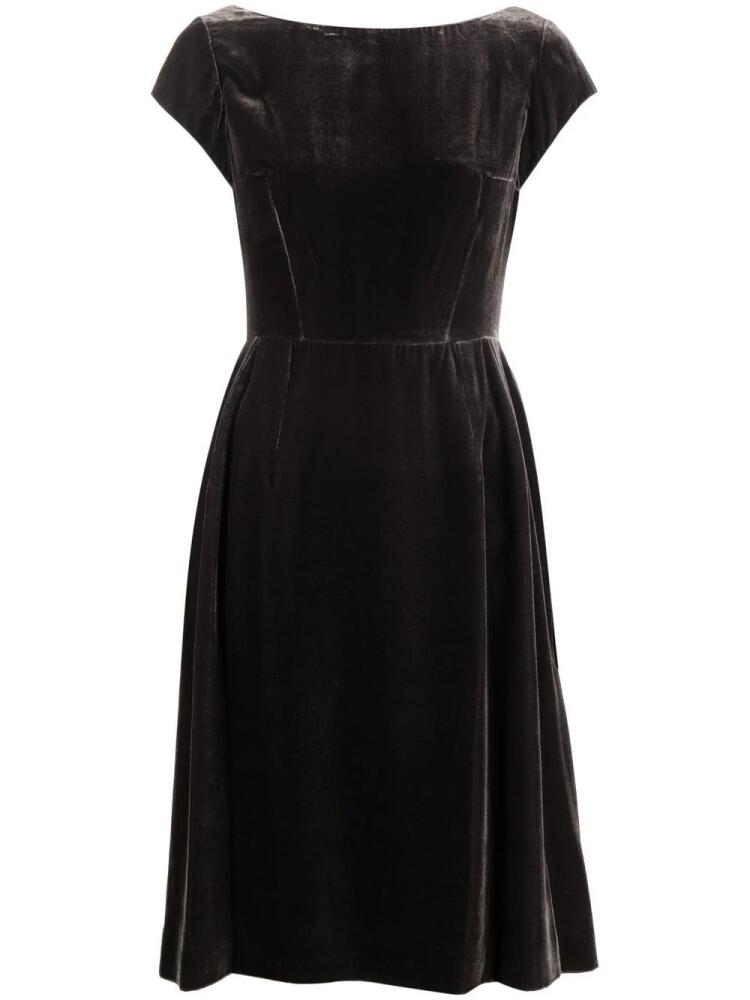 ASPESI cap-sleeve velvet-effect dress - Grey Cover