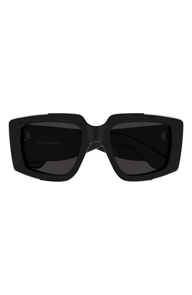 Alexander McQueen 51mm Geometric Sunglasses in Black Cover