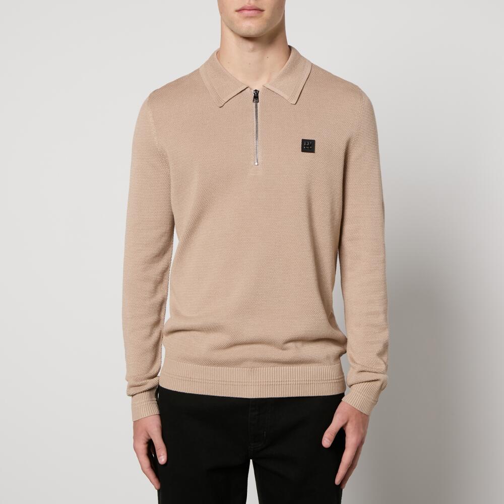 HUGO Sastor Waffle Knit Quarter Zip Jumper Cover