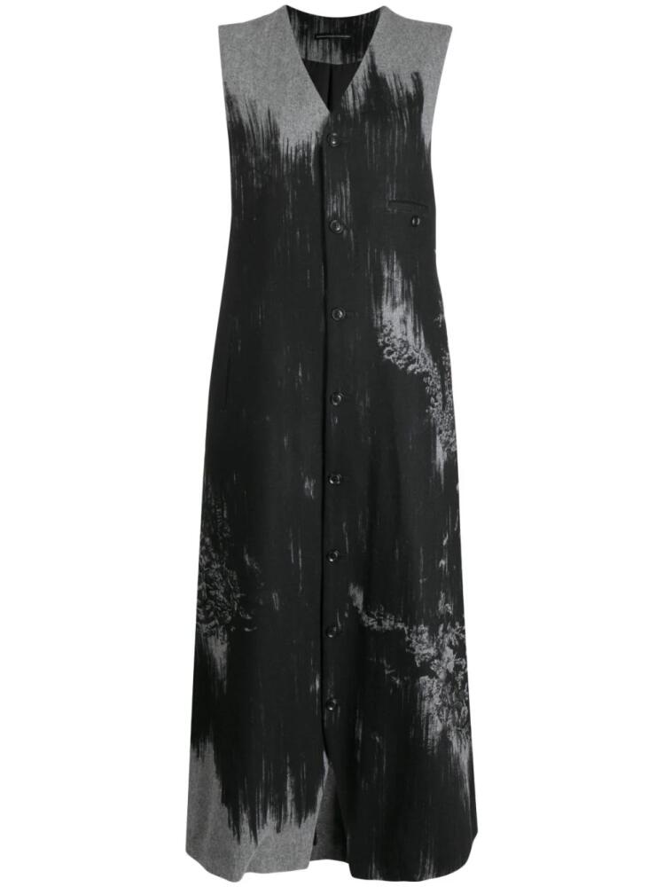 Y's abstract-print wool-blend dress - Black Cover