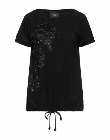 Cavalli Class Woman T-shirt Black Cotton Cover