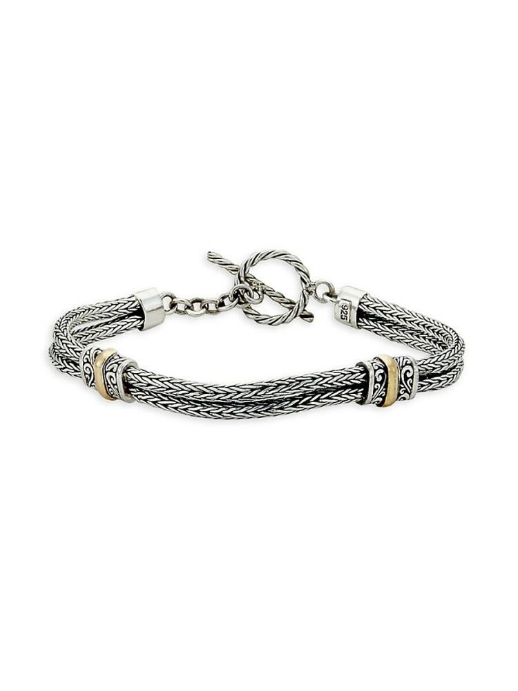 Eli Pebble Men's Sterling Silver & 18K Yellow Gold Bracelet Cover