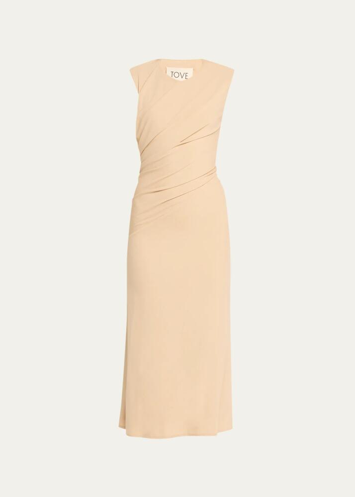 Tove Amar Draped Sleeveless Midi Dress Cover