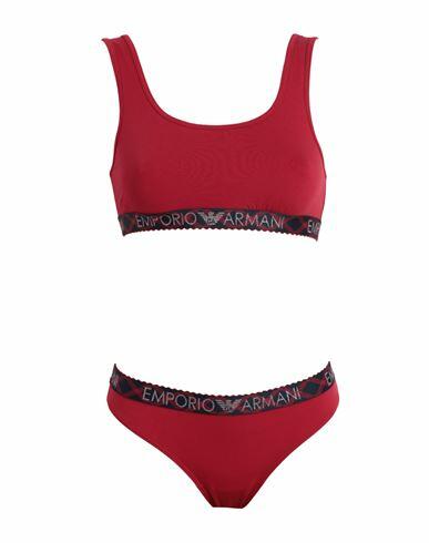 Emporio Armani Woman Underwear set Red Cotton, Elastane Cover