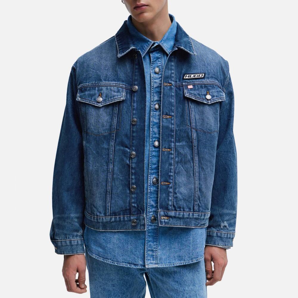 HUGO 026/2 Reverse Logo-Appliquéd Denim Jacket Cover