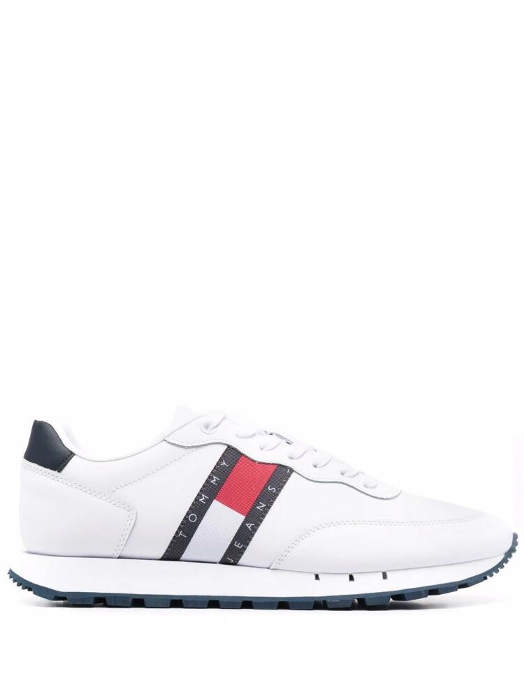 Tommy Jeans side logo-print sneakers - White Cover