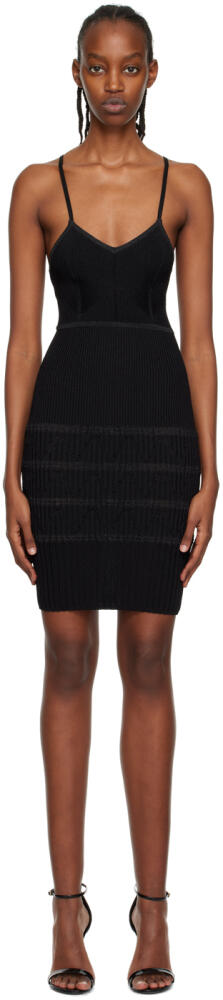 Balmain Black V-Neck Minidress Cover