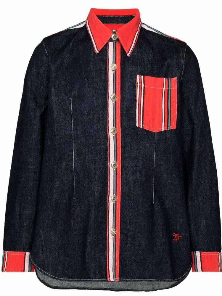 Wales Bonner Cotonou patch pocket denim shirt - Blue Cover