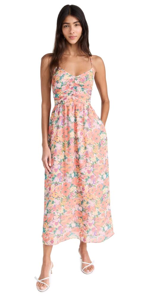 Lost + Wander Floral Bliss Midi Dress Peach Multi Cover