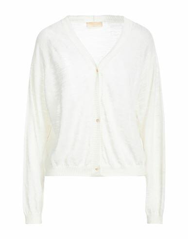 Momoní Woman Cardigan Ivory Linen, Polyester Cover