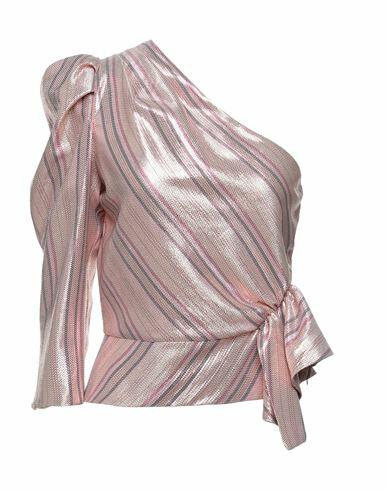 Simona Corsellini Woman Top Beige Silk, Metallic fiber Cover