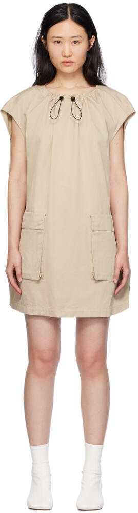 MM6 Maison Margiela Beige Gathered Minidress Cover