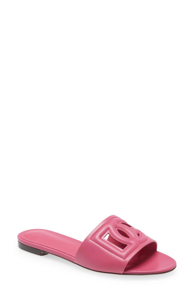 Dolce & Gabbana Bianca Interlock Slide Sandal in Light Lilac Cover