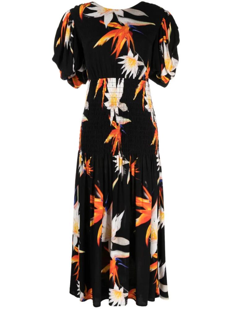 ROTATE BIRGER CHRISTENSEN Lily floral-print midi dress - Black Cover