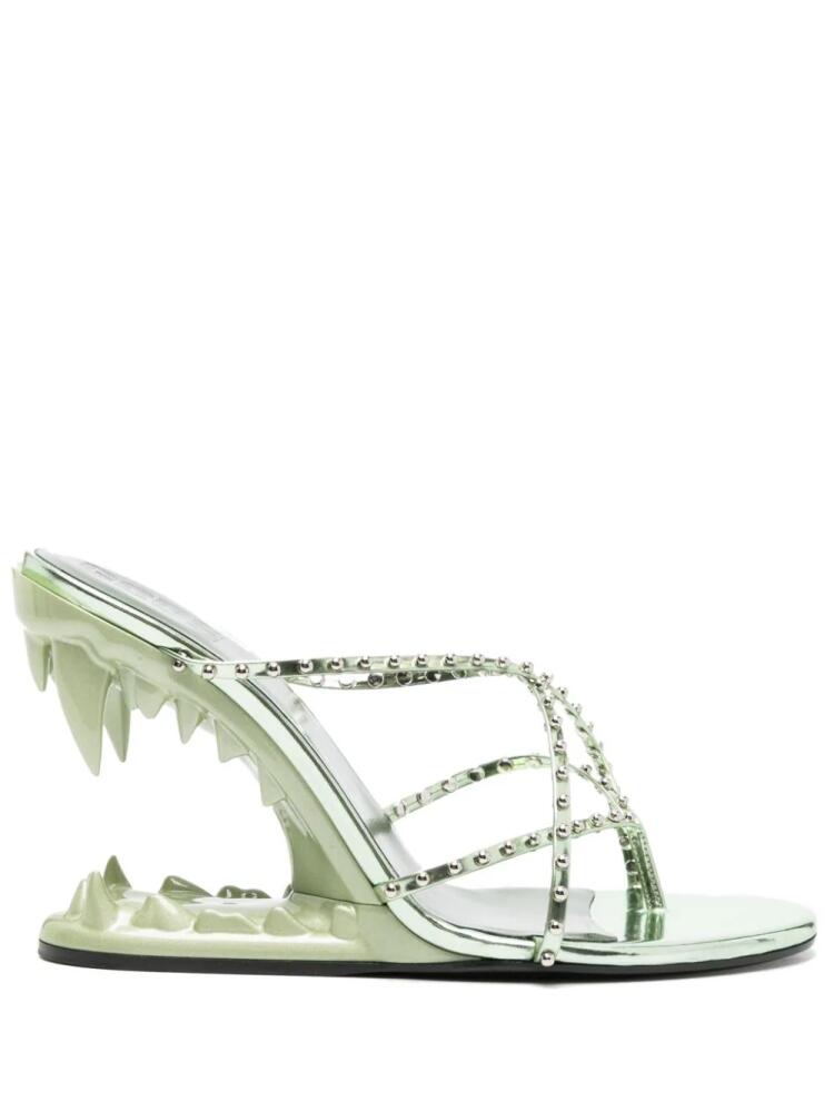 GCDS Morso 115mm studded sandals - Green Cover