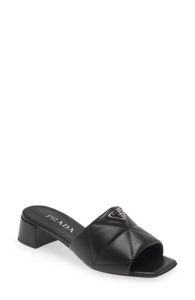 Prada Diagram Slide Sandal in Black Cover