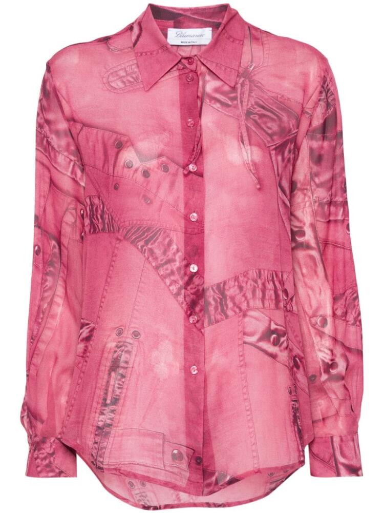 Blumarine all-over graphic-print shirt - Pink Cover