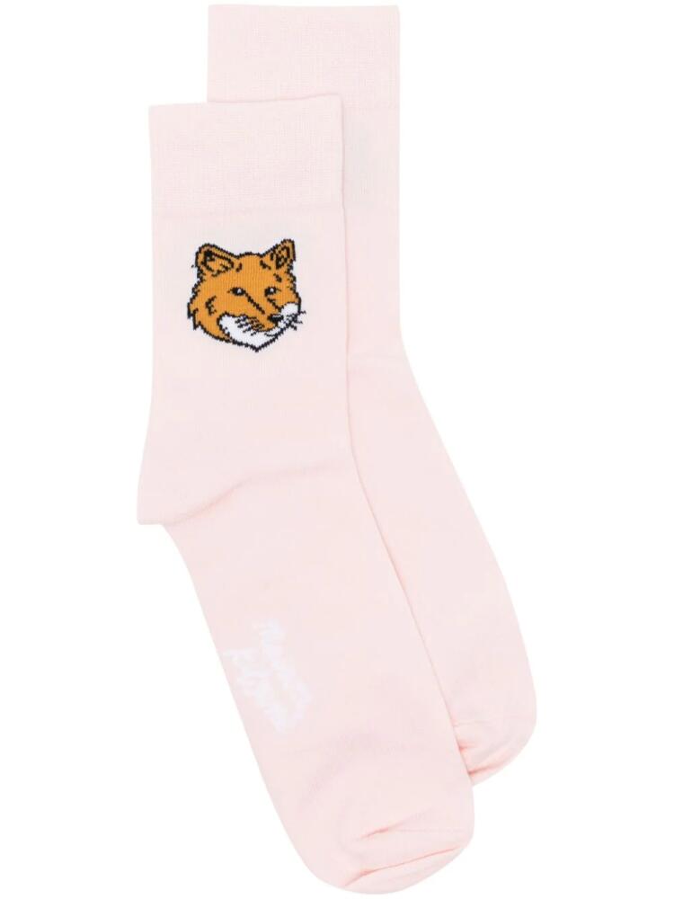 Maison Kitsuné fox head socks - Pink Cover