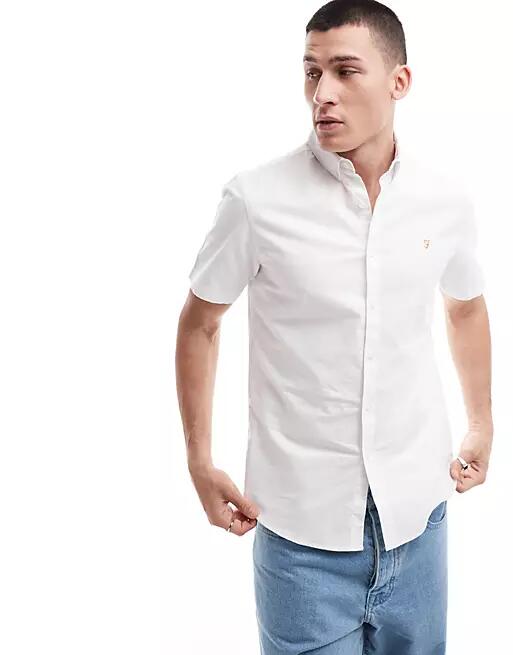 Farah Brewer short sleeve shirt in white Cover