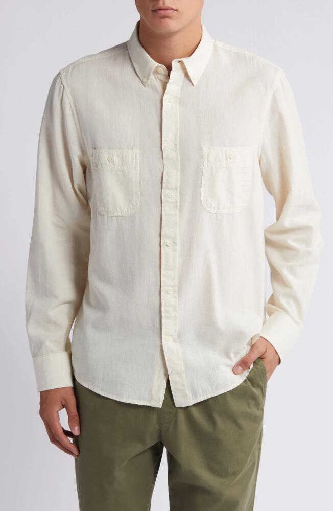 Treasure & Bond Regular Fit Cotton & Linen Button-Down Shirt in Natural Seeded Chambray Cover