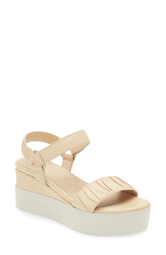 Wonders Platform Wedge Sandal in Natural Leather Cover